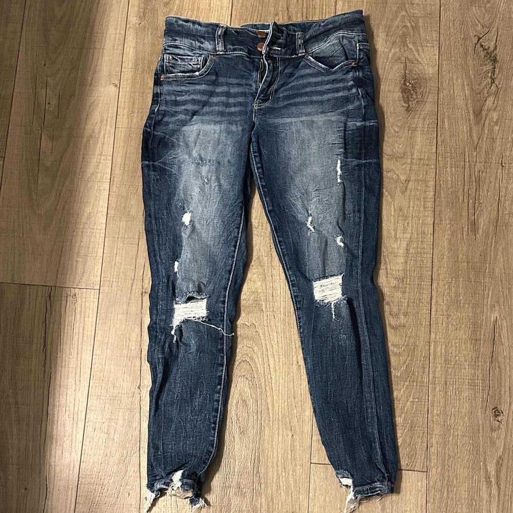 Buckle Dark Blue Distressed Skinny Jeans